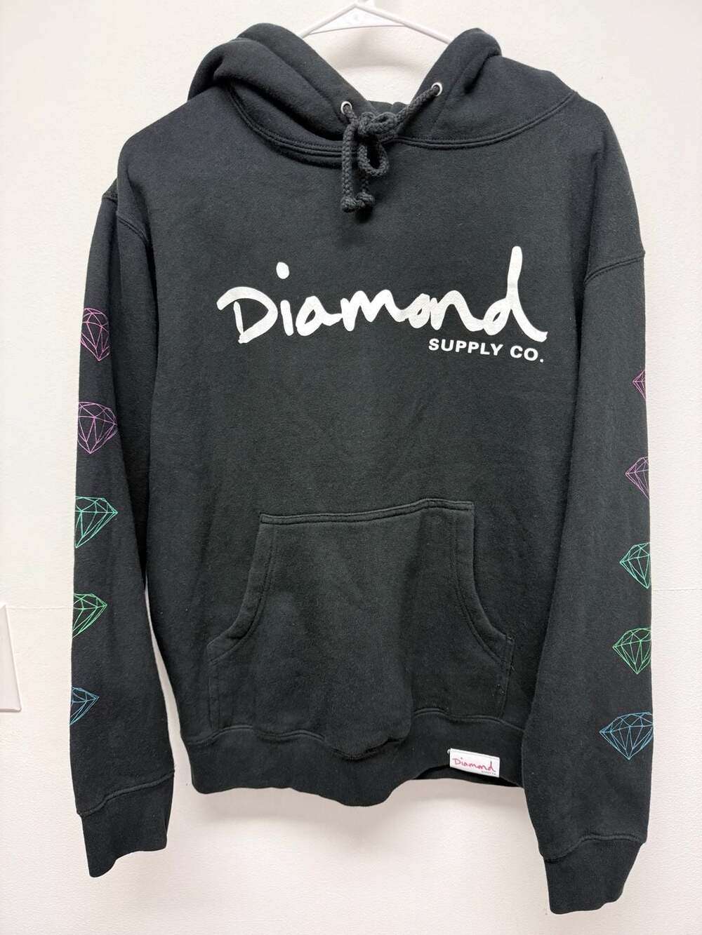 Diamond Supply Co. OG Script Hoodie Black with Multi-Color Diamond Logos